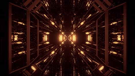 immersing deep into three dimensional golden infinite space with different shapes and patterns