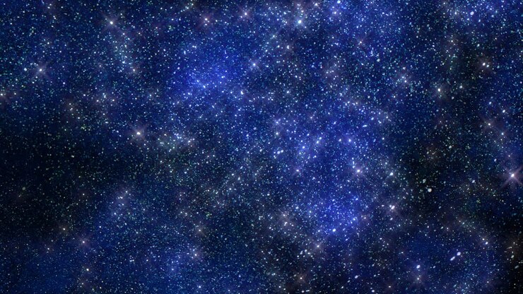 Sfondo blu notte stellata adornato di stelle scintillanti