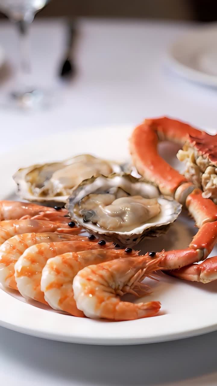 Delicious Seafood on Blurred Background