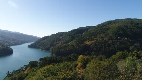 stunning nature river landscape from natural park of gerês in portugal