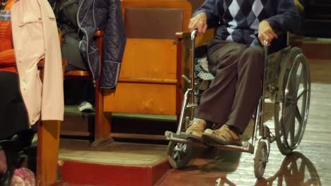 legs of invalid in a wheelchair