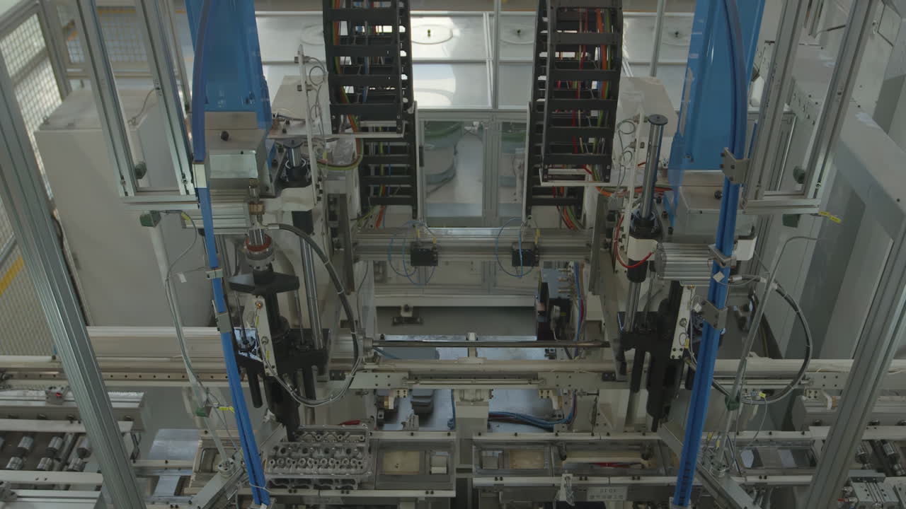 Advanced industrial equipment and machinery automotive engine part inspection in a modern manufacturing facility