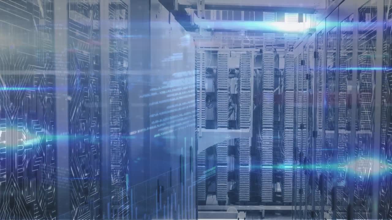 Animation of data processing over computer servers