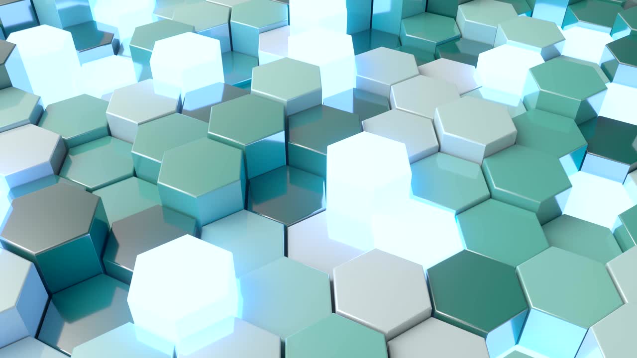 grilla hexagonal en 4k y animación en 3d