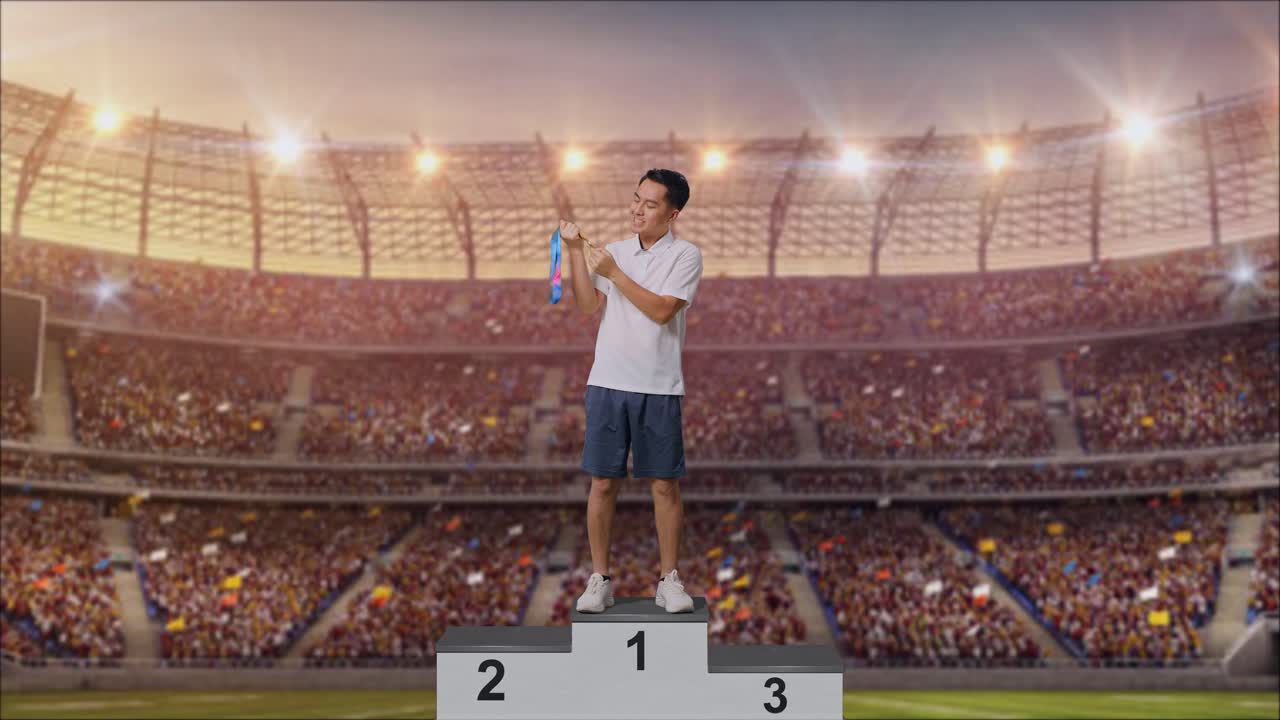 승리를 축하하는 남자