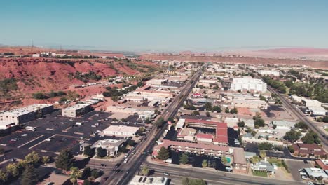 st george, ny: vista aérea del horizonte y el paisaje de st george desde un dron