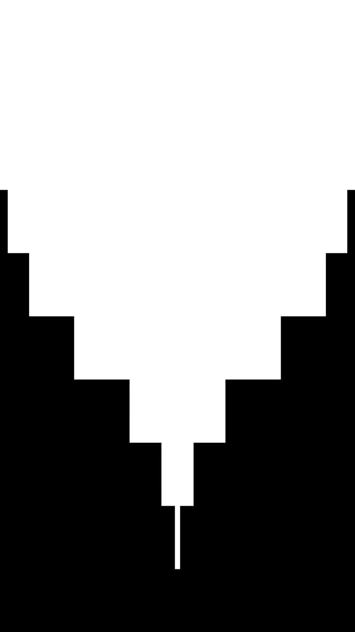 Abstract Geometric White Shape Expanding and Contracting on Black Background