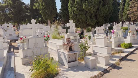 graves in an orthodox old cemetery