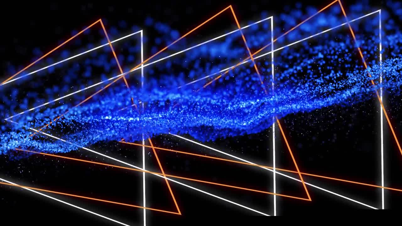 Animation of light spots over triangles on black background