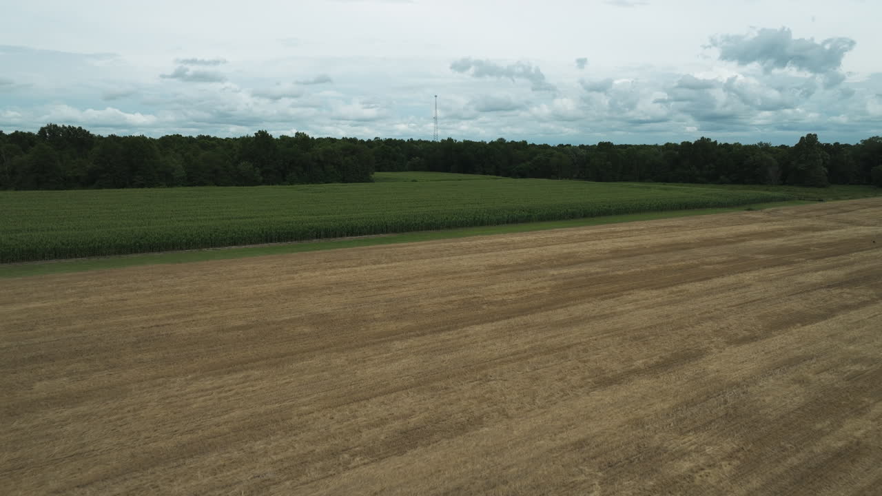 Ländliche Landschaft mit Ackerland bei Lamar in Barton County, Missouri, Vereinigte Staaten