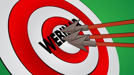 arrows hit the bull's eye with the text webinar.