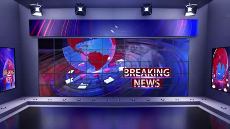 3d virtual news studio with news background loop 4k