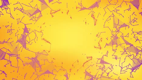 animación de puntos rosados que conectan líneas contra un fondo amarillo
