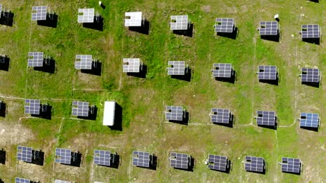 aerial view industrial photovoltaic solar units panels environment producing renewable green energy