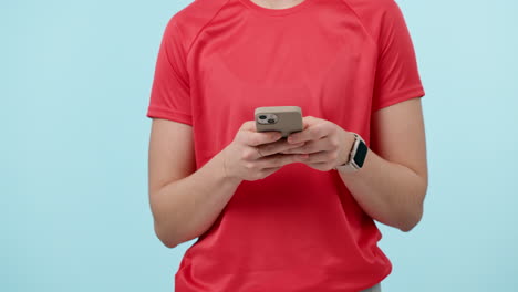 Hands,-phone-and-social-media-with-a-person-typing