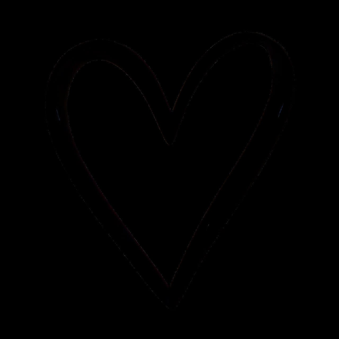 Minimalist black heart illustration animation isolated asset, transparent 4K video, alpha channel