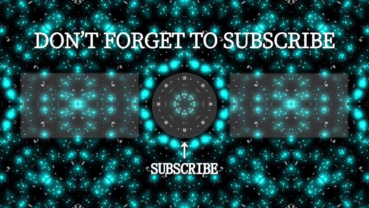 brillo de partículas caleidoscopio tarjeta final pantalla final gráficos de movimiento