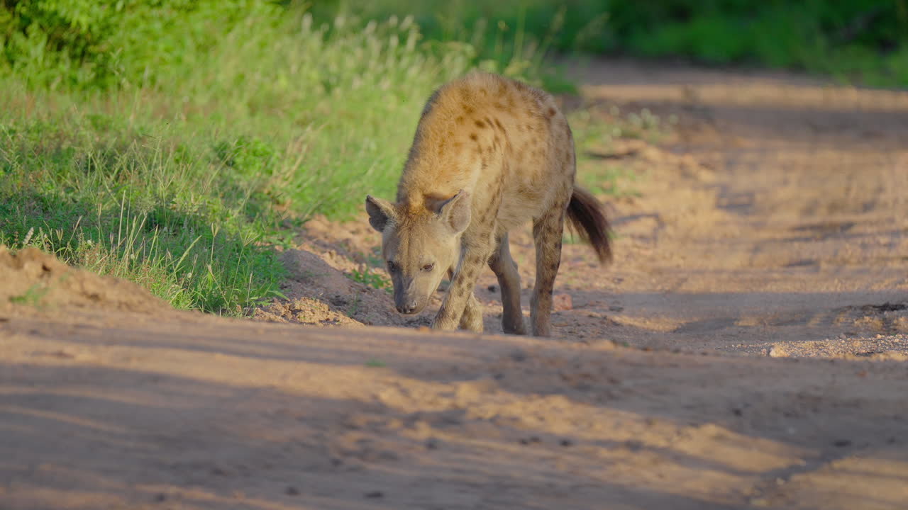 Iena maculata su una strada sterrata in Africa
