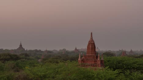 ancient temples of bagan at sunrise/sunset