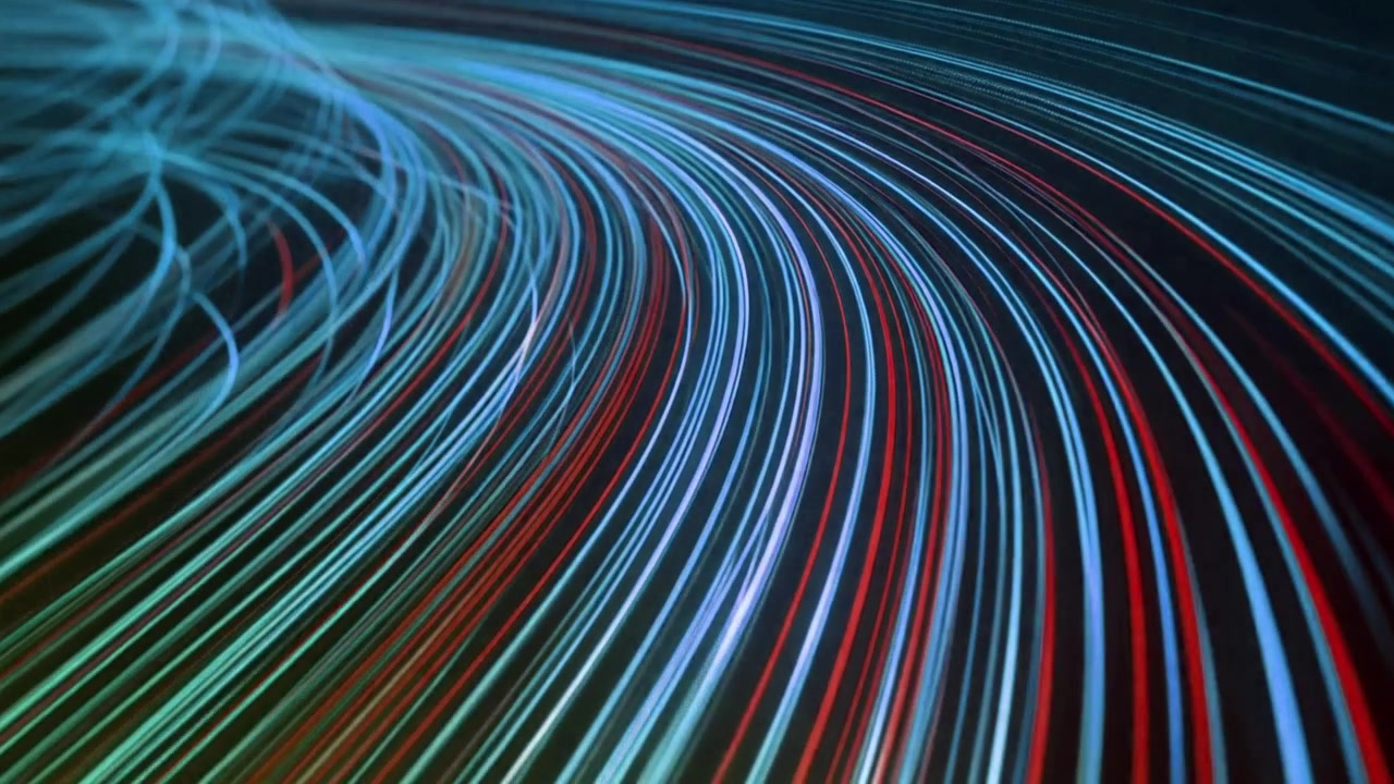 Abstract Motion Background with Glowing Blue and Red Light Trails
