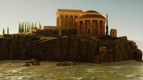 ancient temple on a rocky island