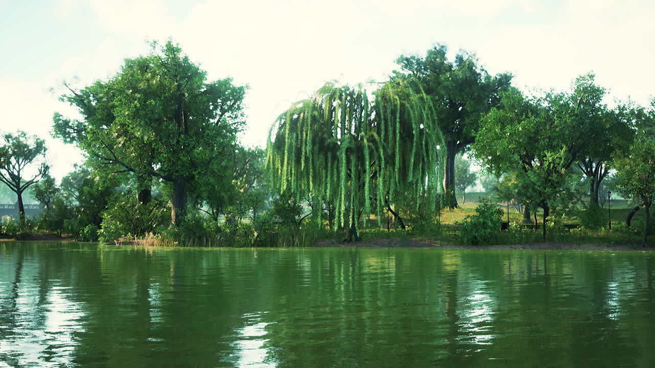 여름 날 에 도시 센트럴 파크 의 연못