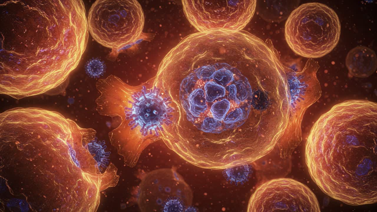 Exploring the Intricate Interaction Between Cells and Viruses at a Microscopic Level: A Glimpse Into Cellular Structures and Their Dynamics