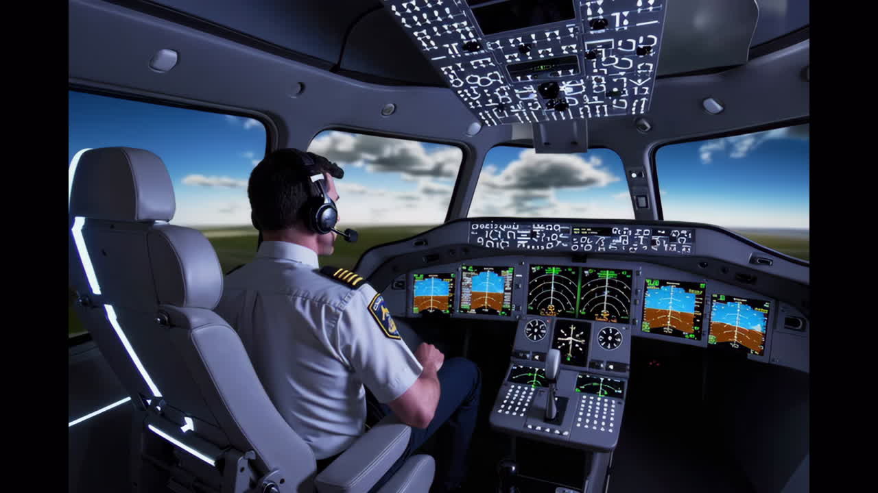 vista de la cabina del avión