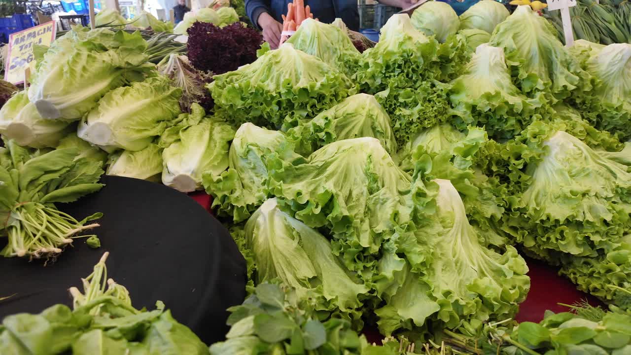Fresh Lettuce at a Farmers Market