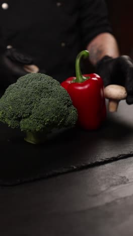 chef preparing vegetables