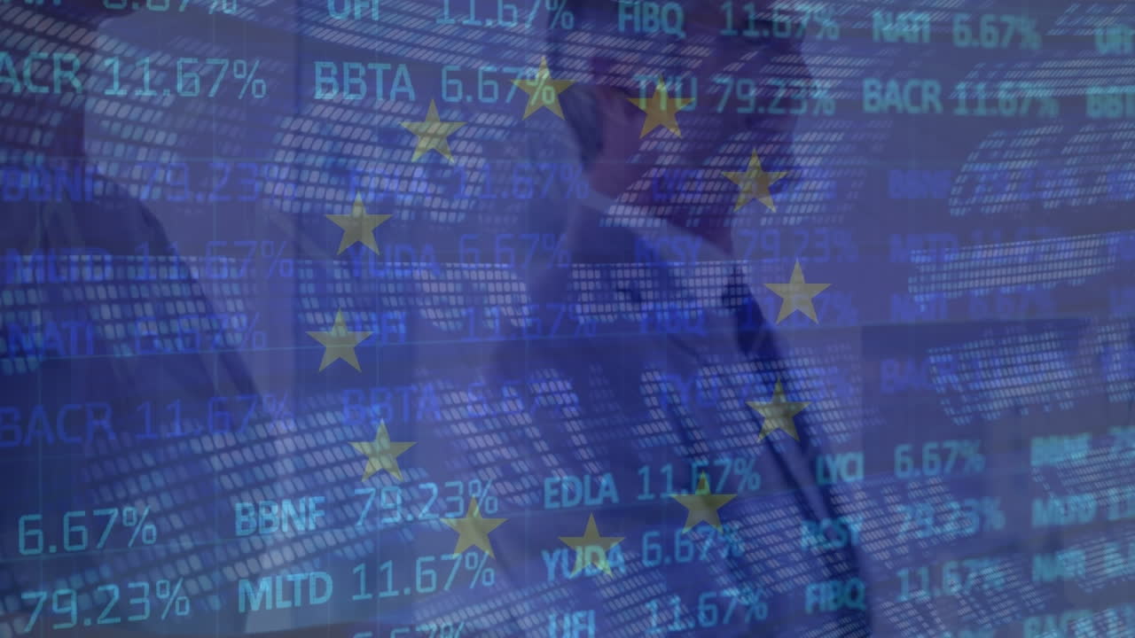 eu 발의 애니메이션과 다양한 사업가들에 대한 증권 시장