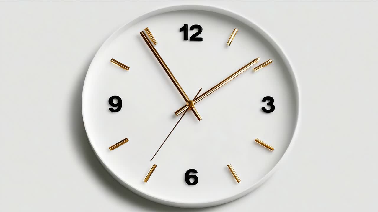 A Classic Modern Wall Clock Displaying Timeless Elegance with Gold Accents and Minimalist Design, Showcasing Clear Hour Markers and Stylish Hands for Seamless Timekeeping in Any Environment
