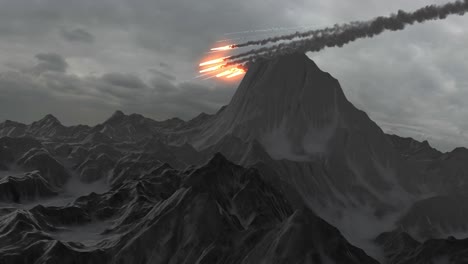 mountain impact by meteor