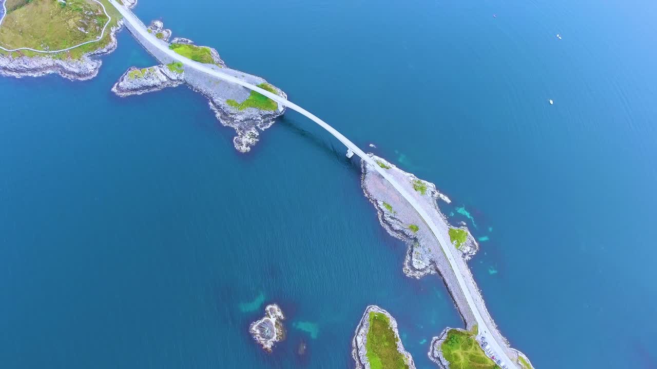 대서양 도로 항공 영상 노르웨이