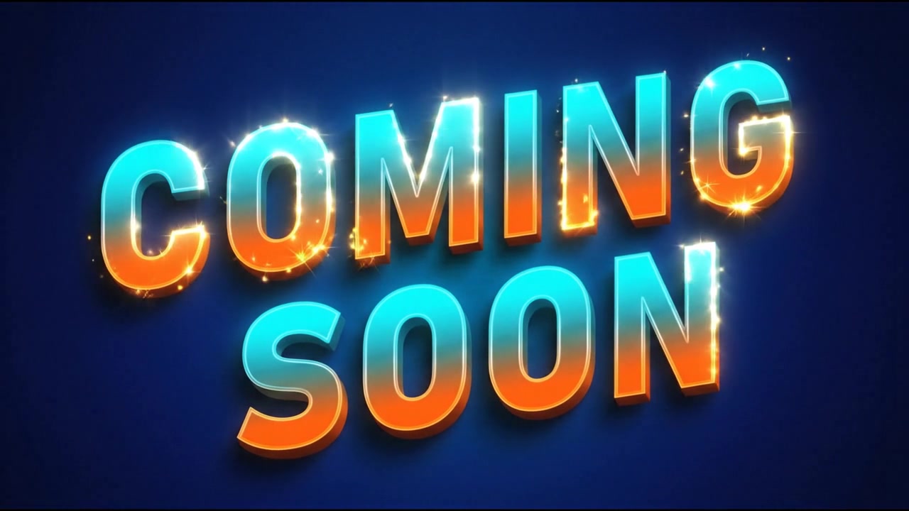 Coming Soon Promotional Text Banner Animation With Vibrant 3D Typography