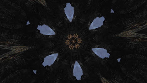 abstract flower-like kaleidoscope animated pattern
