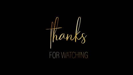 thanks for watching golden text with light glowing effect isolated with alpha channel quicktime prores 444 encode. 4k 3d seamless loop typography design. thanks for watching text effect element.