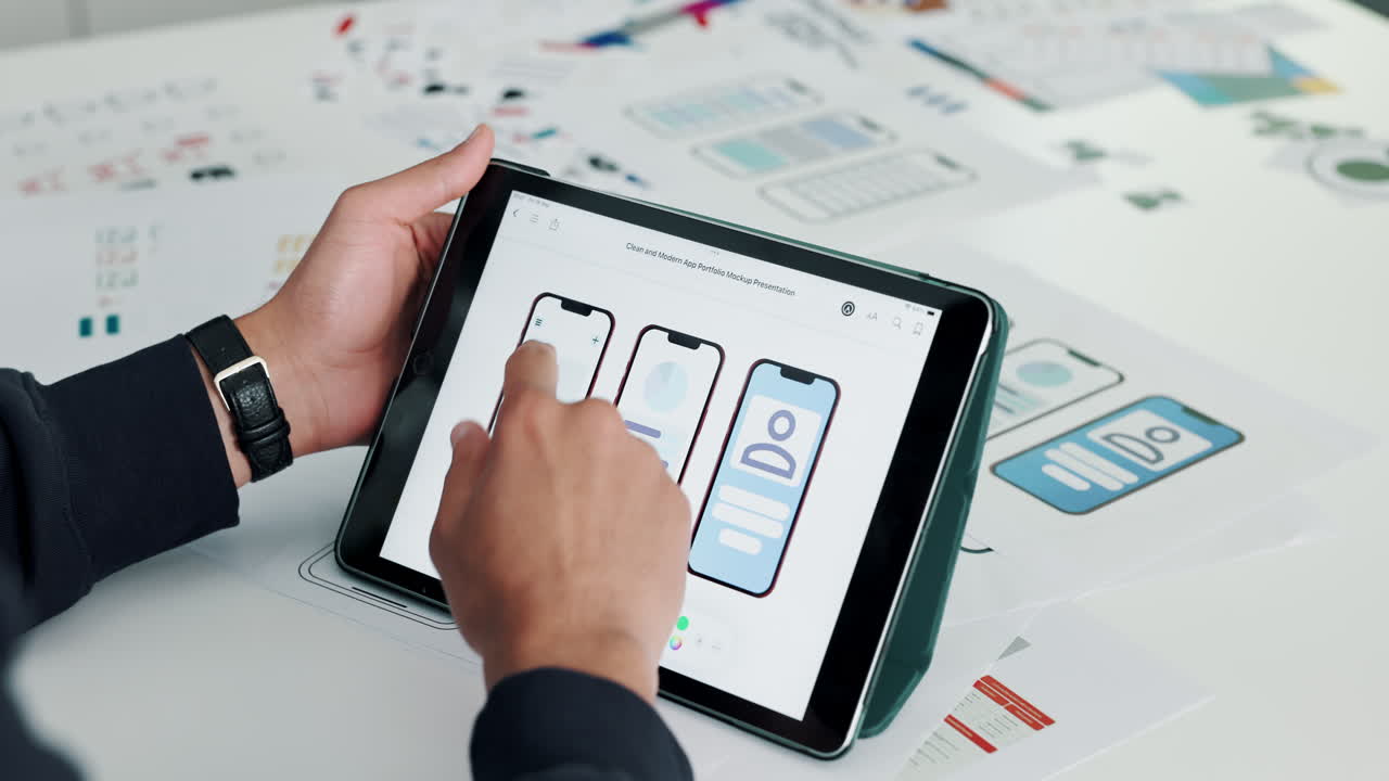 App Design Presentation on Tablet
