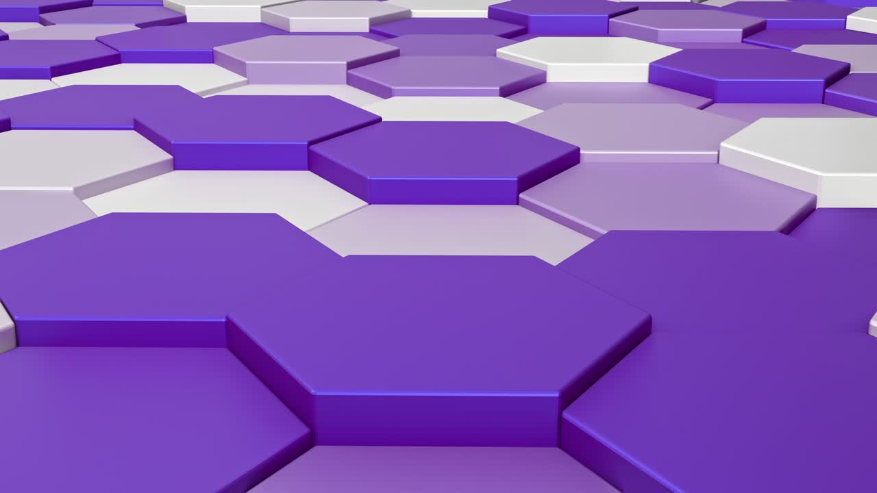 Hexagon pattern hopping, 4k background, cg animation stock loop video,