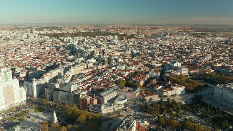 Aerial-panoramic-shot-of-large-town.-Historic-landmarks-and-tourist-attractions-in-capital-city.