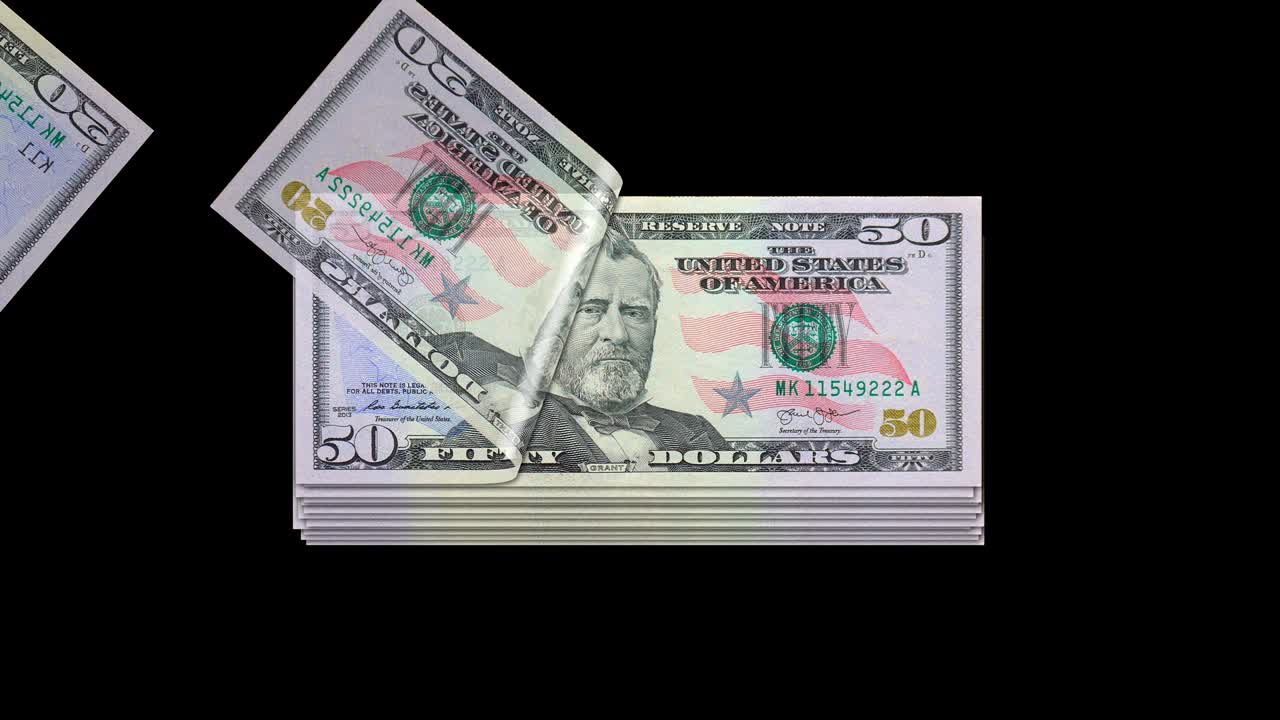 고립된 배경에서 미국 달러를 계산하는