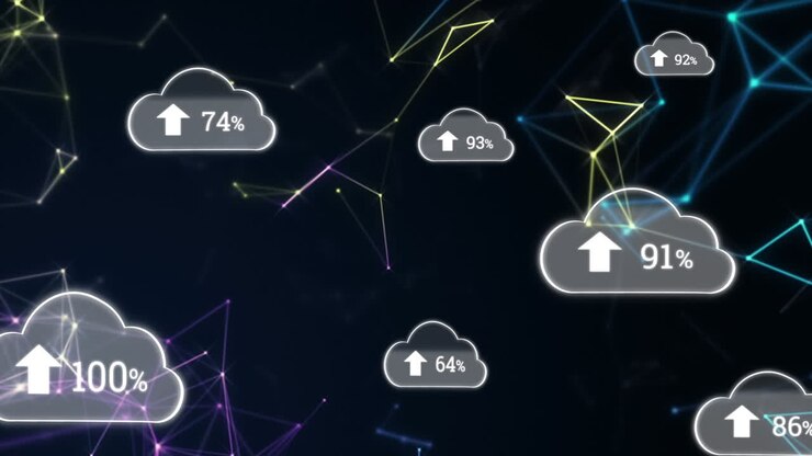 Upload progress clouds and asymmetrical lines