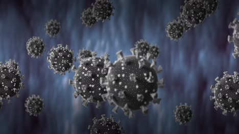 Animation-of-virus-cells-over-navy-background