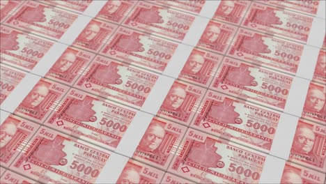 5000 paraguayan guarani banknotes printed by a money press