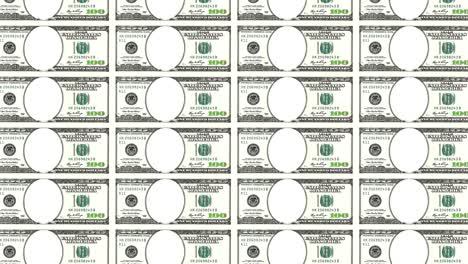 sheet of 100 dollar bill with no face. looped.