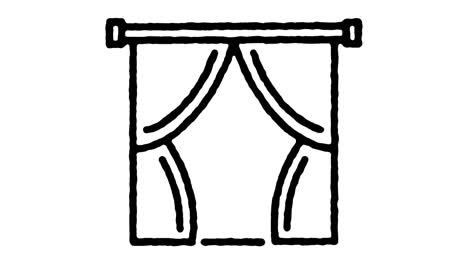 theater stage doodle line icon animation