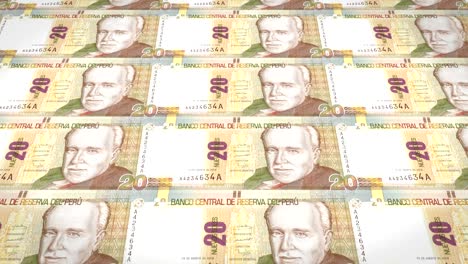 billetes de veinte soles peruanos de perú, dinero en efectivo, bucle