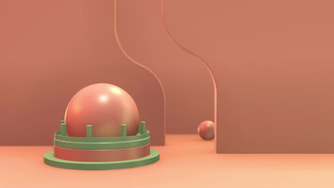 abstract modern geometric minimalistic 3d art background in apricot color trend design. video loop 4k uhd creative animation.