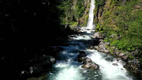 aerial view of mill creek waterfall on the rogue river in southern oregon