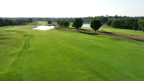 aerial view of golf course green